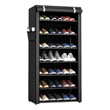 Zapatera Closet Organizador De Zapatos Rack 7 Niveles Negro