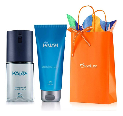 Deo Corporal Kaiak Classico Masculino Kit Presente Natura