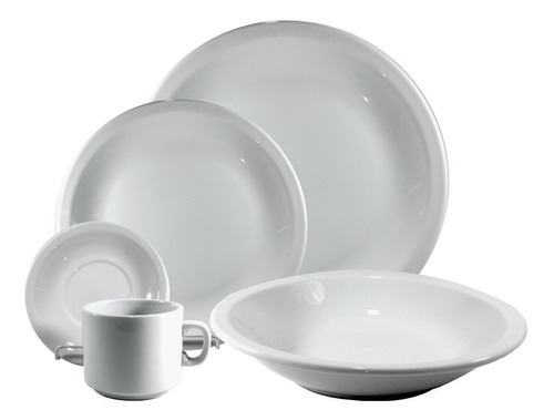 Set Vajilla + Cubiertos 56 Piezas | Porcelana Blanca Tsuji 