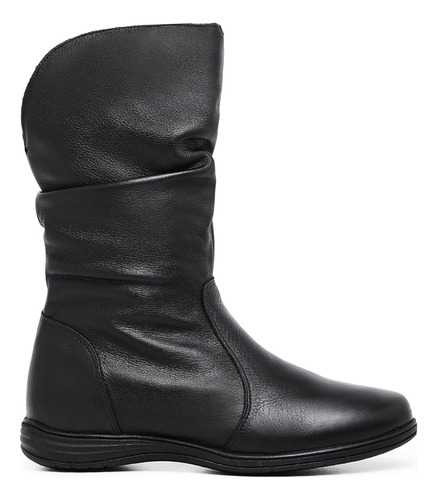 Bota Feminina Cano Medédio Rasteira Couro Legitimo 3900 Lady