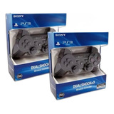 Combo De 2 Joysticks Sony Ps3+cable Con Filtro Envio Gratis