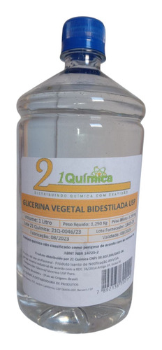 Glicerina Bidestilada Usp Vegetal - Qualidade Certificada