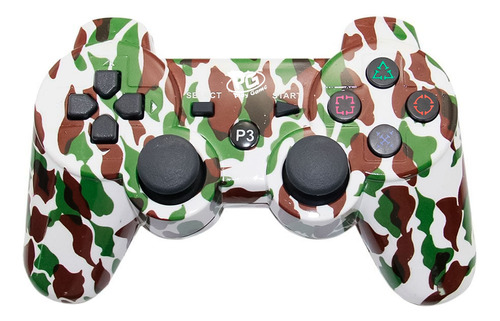 Controle Joystick Compatível Ps3 Play Game Camo Brown Green