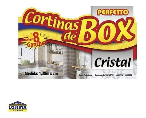 Cortina Lisa Para Banheiro Box 1,38m X 2,00m Transparente