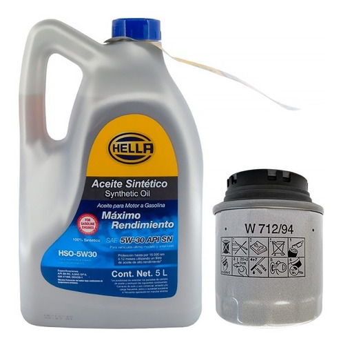 Kit Aceite 5w30 Y Filtro Aceite Vw Vento 2014 - 2021 L4 1.6l