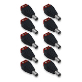 Kit Com 10 Conector Plug P4 Macho Com Borne Para Cftv Led