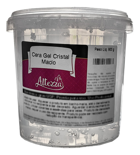 Parafina Gel Cristal Macia Kit 1 Altezza 900gr = 1,10 Litros