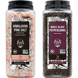 Set De Sal Rosa Del Himalaya 39 Oz + Pimienta Negra Entera 1