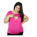 Polera Maternal Y Lactancia Fucsia Happy