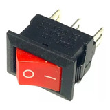 Llave Tecla Interruptor 250v 6a 3 Patas Contactos On On Rojo