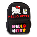 Mochila Hello Kitty Negra Estudiantil Sanrio Conejito/letras