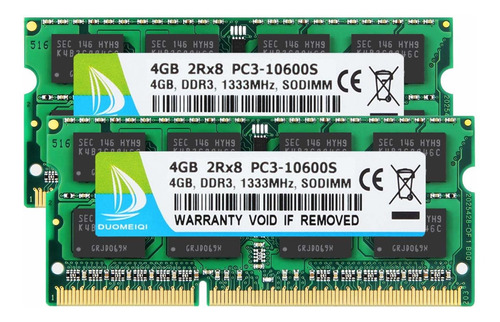 Memoria Ram 8gb (2x4gb) Ddr3 1333mhz Sodimm Duomeiqi