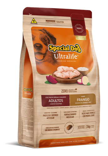 Ração Special Dog Ultralife Adulto Raças Grandes Frango 20kg