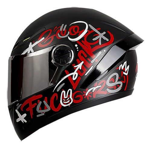 Casco Integral Ich 501 Sp Type Ngro Mate Rojo Visor Silver