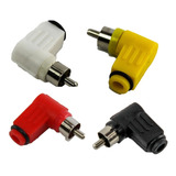 Conector Ficha Plug Rca Macho 90° A&v P/ Cable Pk X 6u Htec