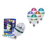 Foco Luz Led Rgb Giratorio Colores Control Remoto 5 Piezas