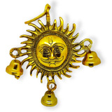 Sol Figura Colgante Decorativa Metálico Con Campanas