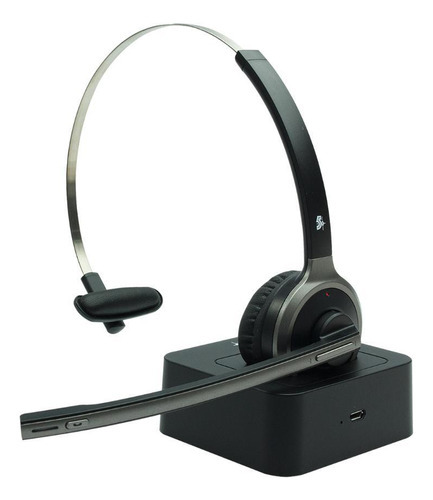 Fone Headset Office Sem Fio Bluetooth Carregamento Com Base Cor Preto