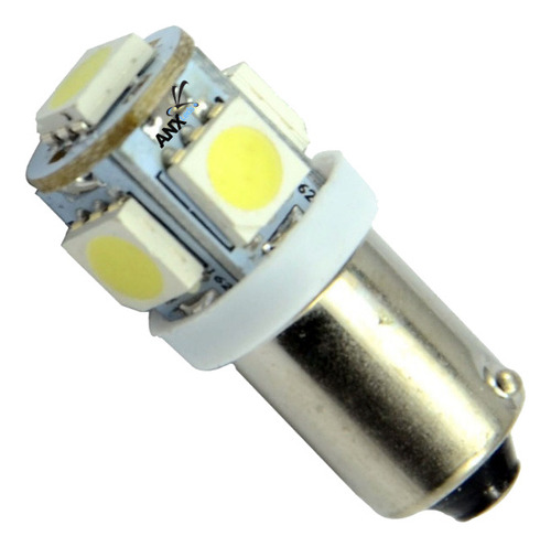 Par Lâmpada Automotiva 69 Ba9s 5 Led Smd Branco 12v Fusca