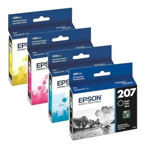 Pack 4 Epson 206 /207 Original Bk/c/m/y Xp-2101 C/factura