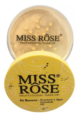 Base De Maquiagem Em Pó Miss Rose Professional Make - Up Professional Makeup Estojo Pó Banana Tom Amarelo  -  10ml 10g