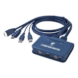 Conmutador Kvm Bowu-2 Puertos Usb Compatible Con Hdmi Con Do