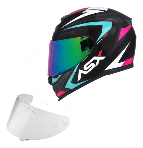 Capacete Asx + Viseira Colorida De Moto Masculino E Feminino