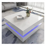 Mesa De Centro Blanca Con Luz Led