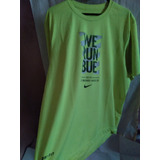 Nike-remera Competicion- Dry Fit-verde Lima- Amplias Medidas