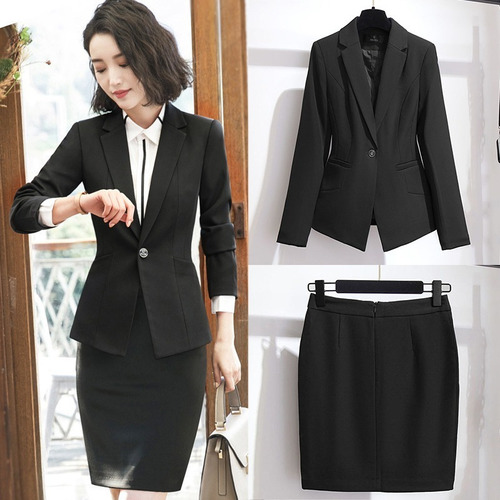 Traje Formal Dama Oficina Falda Y Saco Blazer Uniformes