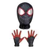 Ww Máscara Y Guantes De Cosplay De Spider Man Miles Morales