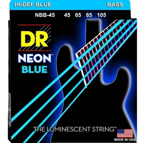 Cuerdas Bajo Eléctrico Med 45/105 Neon Blue Dr Nbb-45 +