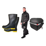 Capa De Chuva Moto Pioneira Storm + Bota Vonder + Baú Stoned