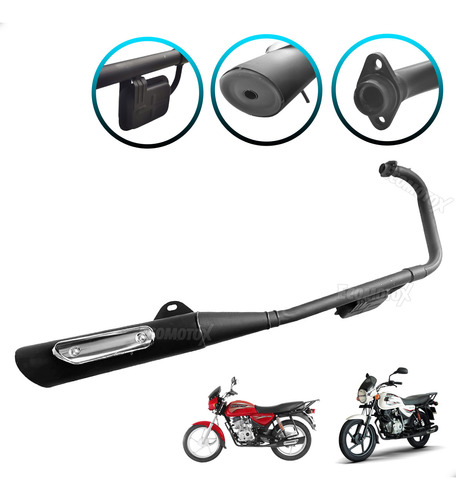 Escape Completo Boxer-150 Para Moto Bajaj Negro Mate Nuevo