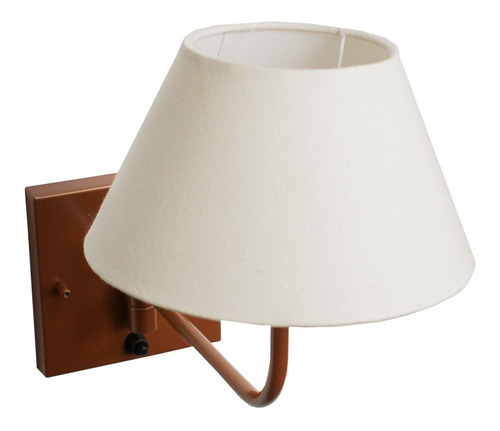 Luminaria De Parede Arandela Articulavel Cupula Classica E27 Cor Cobre + Cup Bege 110v/220v