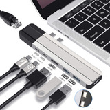 Hub Multipuerto 6 En 2 Macbook Mac Pro Air Rj45 Usb A C Hdmi