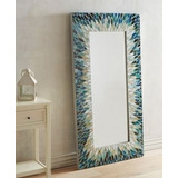 Espejo De Mosaico Rectangular Azul
