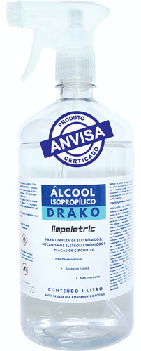 Limpa Tela Placa Álcool Isopropilico 99,8% 1 Lt Borrifador