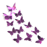 Akoak 24 Pegatinas De Pared Con Efecto Espejo 3d De Mariposa