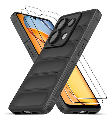 Funda Rudo Uso Silicona For Xiaomi Poco M6 Pro 4g + 2 Mica