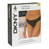 Dkny Calzones Mujer 4 Pack Rib Bikini Suave Elástico