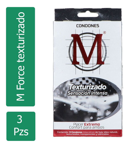 M Force Texturizado Caja Con 3 Condones