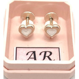 Aros Abridores Plata 925 Mod Ab18 Corazón Esmaltado Liniers