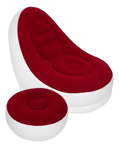 Sillón Inflable Perezoso Flocado De Pvc