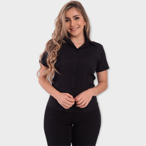 Camisete Social Feminina Manga Curta Promoção Varejo