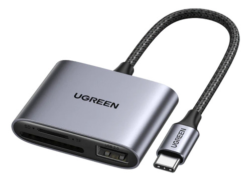 Leitor Cartão Sd Micro Sd Com Usb 2.0 Ugreen Pra Usb C Cinza