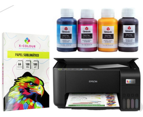 Kit Impressora Epson L3250 + Tinta + 100 Folhas Sublimáticas