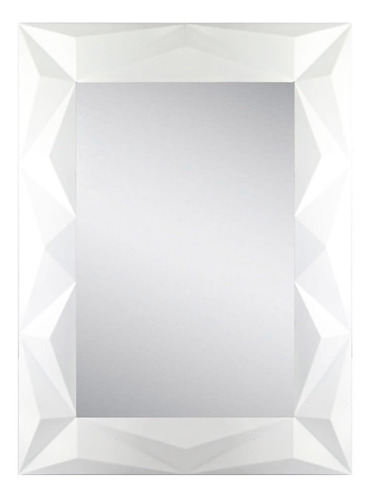 Espejo Decorativo Diseño Geométrico Blanco 78x58cm