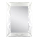Espejo Decorativo Diseño Geométrico Blanco 78x58cm
