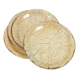 Platos De Papel, Vajilla Para Fiestas, Madera Granulada, 10